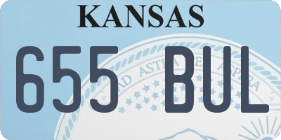 KS license plate 655BUL