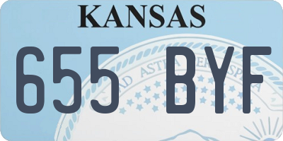 KS license plate 655BYF