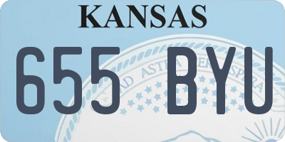 KS license plate 655BYU