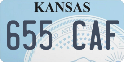 KS license plate 655CAF