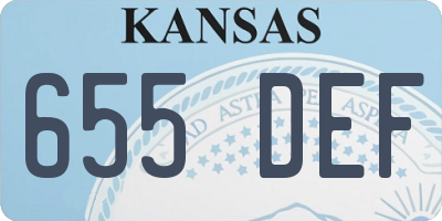 KS license plate 655DEF