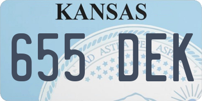 KS license plate 655DEK