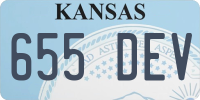 KS license plate 655DEV