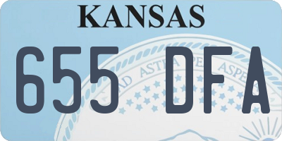 KS license plate 655DFA