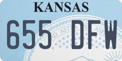 KS license plate 655DFW