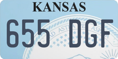 KS license plate 655DGF