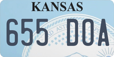 KS license plate 655DOA