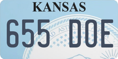 KS license plate 655DOE