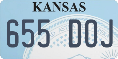 KS license plate 655DOJ