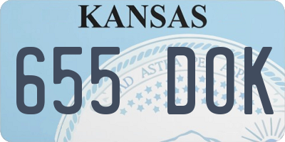 KS license plate 655DOK
