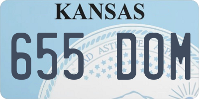 KS license plate 655DOM