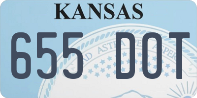 KS license plate 655DOT