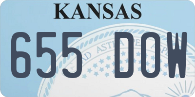 KS license plate 655DOW