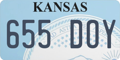KS license plate 655DOY