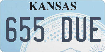 KS license plate 655DUE