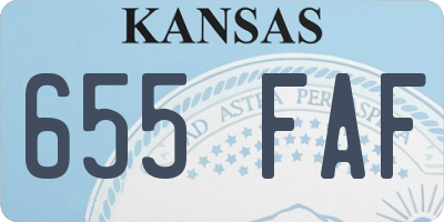 KS license plate 655FAF