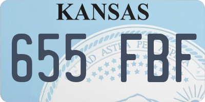 KS license plate 655FBF