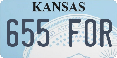 KS license plate 655FOR