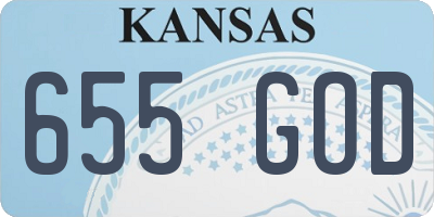 KS license plate 655GOD