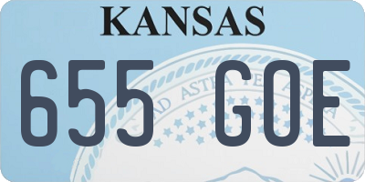 KS license plate 655GOE