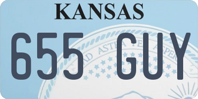 KS license plate 655GUY