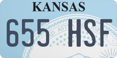 KS license plate 655HSF
