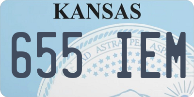 KS license plate 655IEM