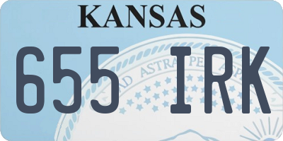 KS license plate 655IRK