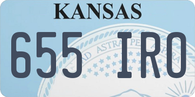 KS license plate 655IRO