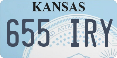 KS license plate 655IRY