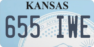 KS license plate 655IWE