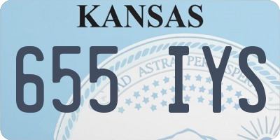 KS license plate 655IYS