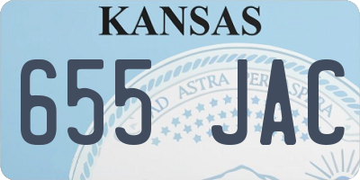 KS license plate 655JAC