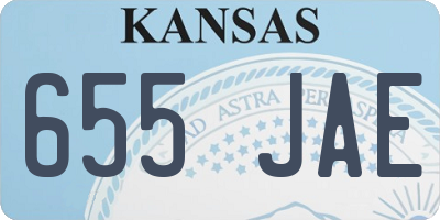 KS license plate 655JAE