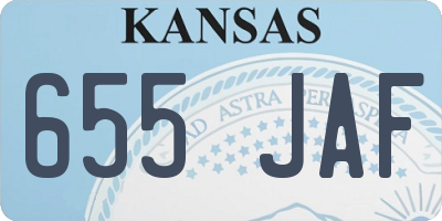 KS license plate 655JAF