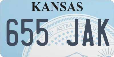 KS license plate 655JAK