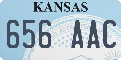 KS license plate 656AAC