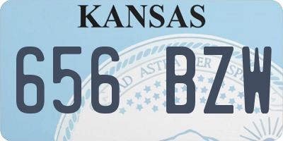 KS license plate 656BZW