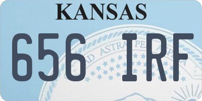 KS license plate 656IRF