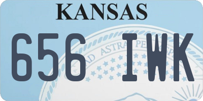 KS license plate 656IWK