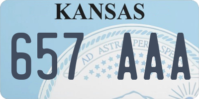 KS license plate 657AAA