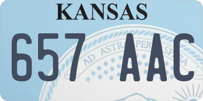 KS license plate 657AAC