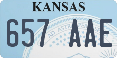 KS license plate 657AAE