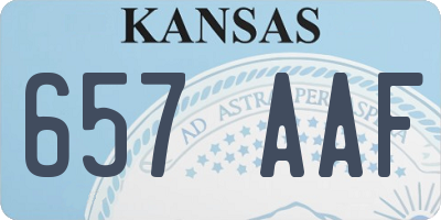 KS license plate 657AAF