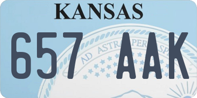 KS license plate 657AAK