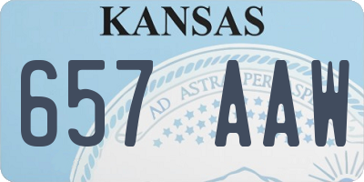 KS license plate 657AAW
