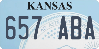 KS license plate 657ABA