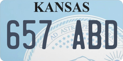 KS license plate 657ABD