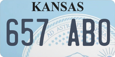 KS license plate 657ABO
