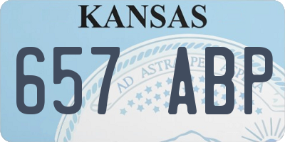 KS license plate 657ABP